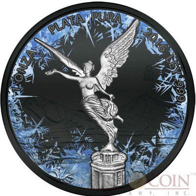 Mexico FROZEN LIBERTAD series DEEP FROZEN 1 Onza Silver coin 2016 Black Ruthenium and Platinum plated 1 oz